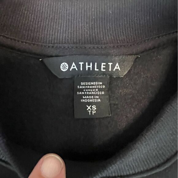 Athleta "Power of SHE" Black Crewneck Women's Sweatshirt Size XS Black Glitter - Picture 4 of 10